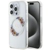 Guess GUHMP15LHFWFCT iPhone 15 Pro 6.1 transparent hardcase IML Flowers Wreatch MagSafe